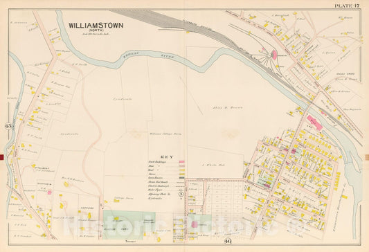Historic Map : Atlas of Berkshire County Massachusetts, Williamstown 1904 Plate 047 , Vintage Wall Art