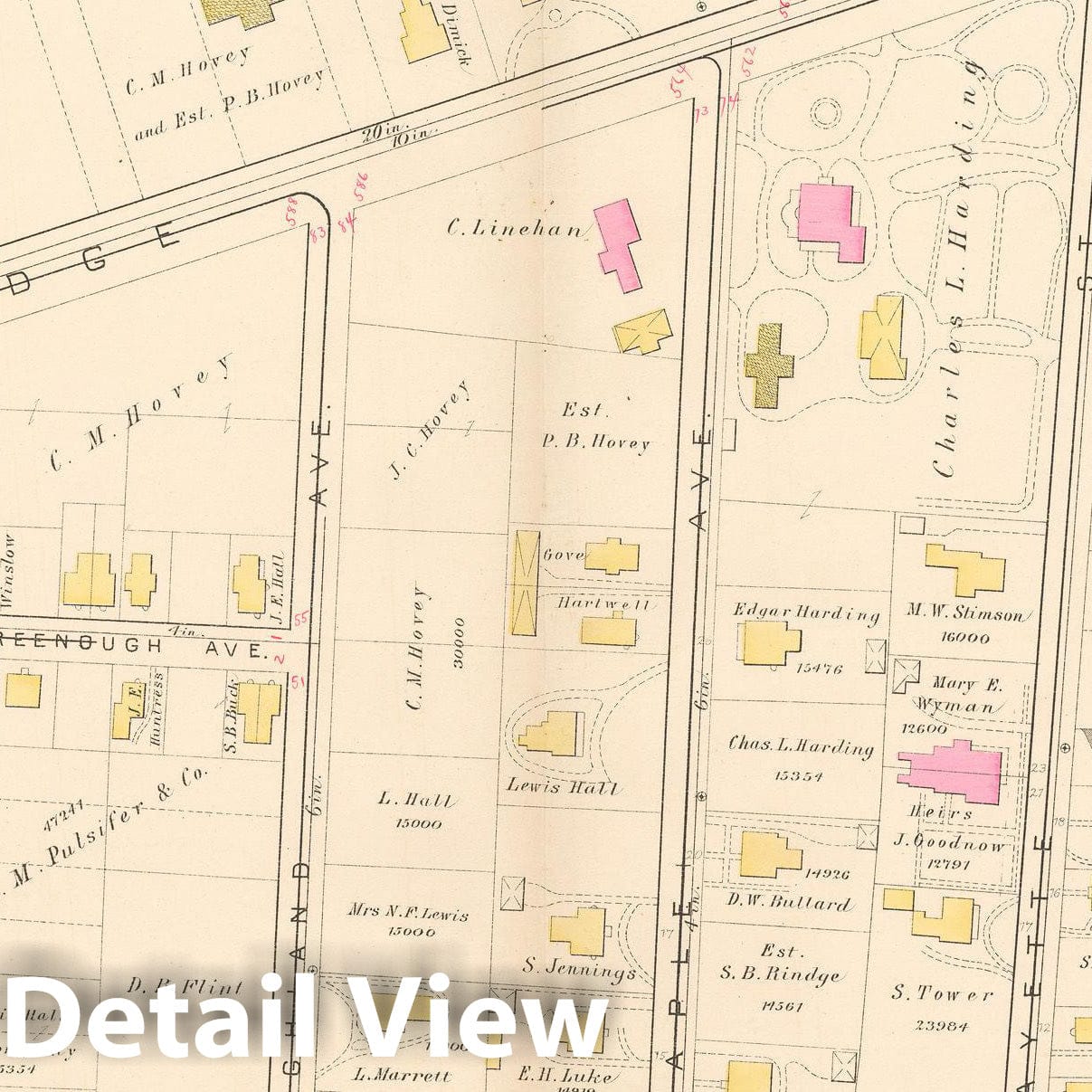 Historic Map : Atlas City of Cambridge, Cambridge 1886 Plate 019 , Vintage Wall Art