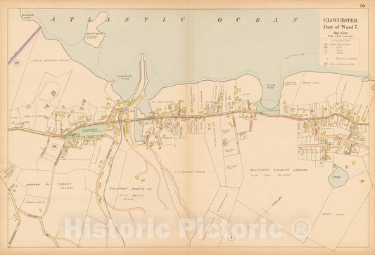 Historic Map : Atlas of Cape Ann, Gloucester, Rockport and Manchester, Gloucester 1899 Page 20 , Vintage Wall Art
