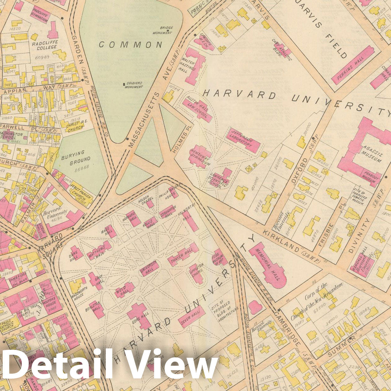 Historic Map : Atlas of Middlesex County, MA Vol. 1, Cambridge 1900 Plate 007 , Vintage Wall Art