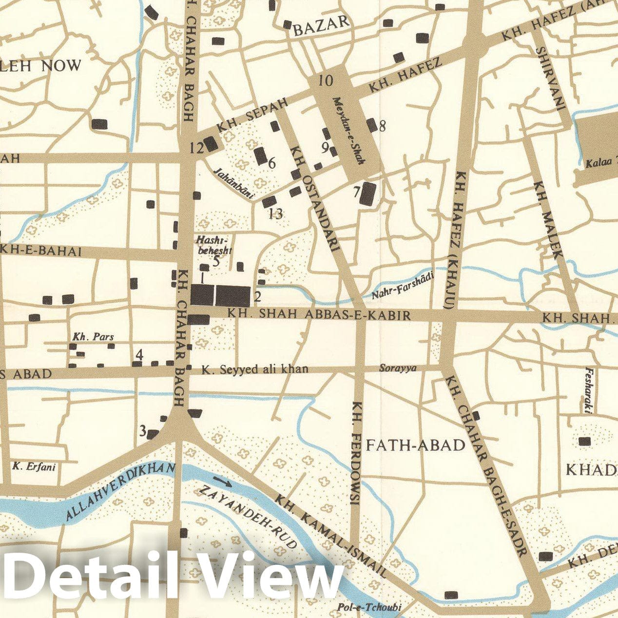Historic Map : Isfahan 1968 , Vintage Wall Art