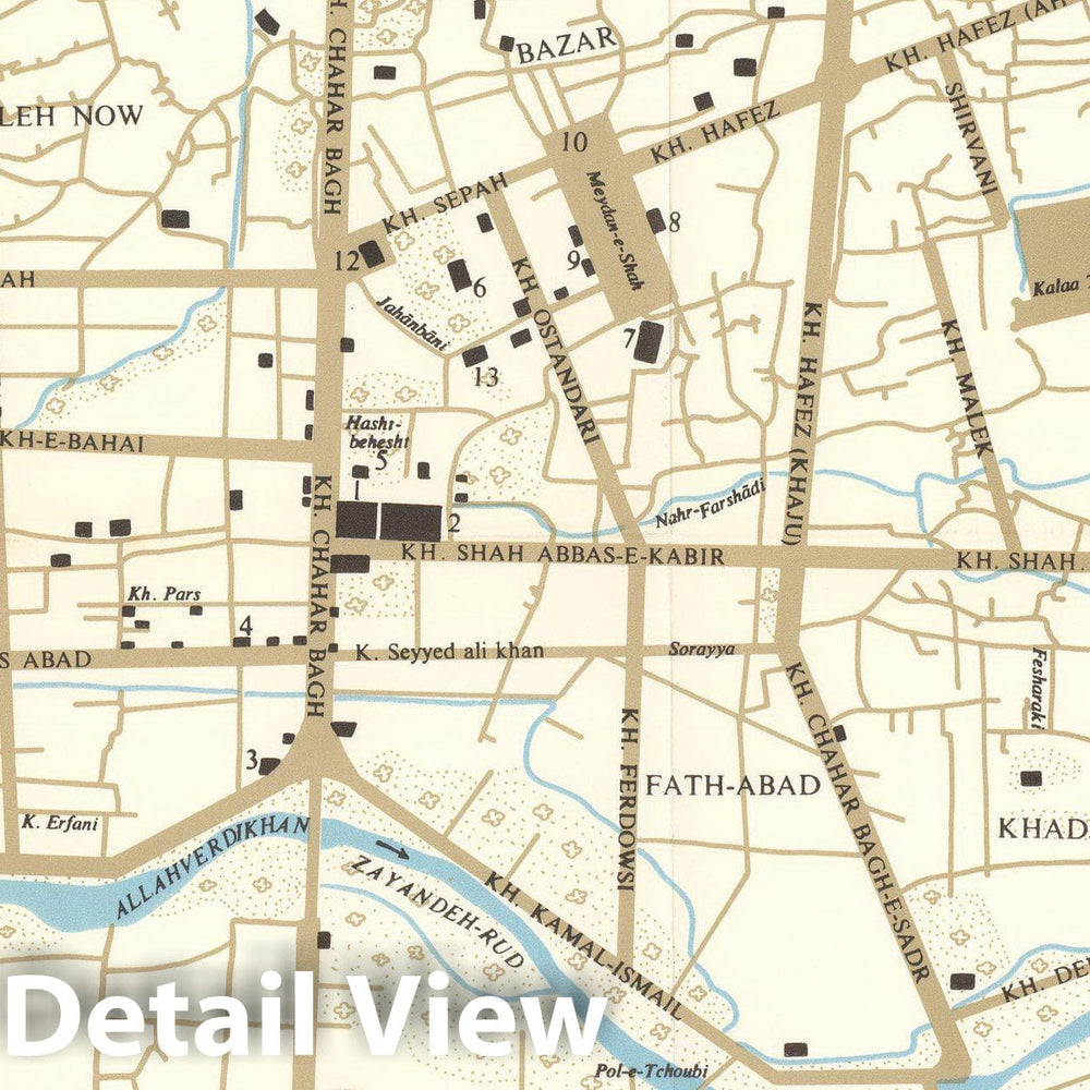 Historic Map : Isfahan 1968 , Vintage Wall Art