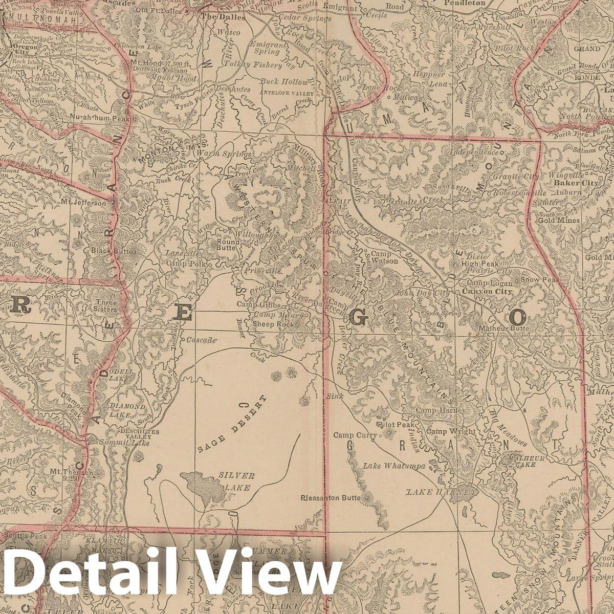 Historic Map : Oregon 1877 , Business Atlas of the USA , Vintage Wall Art