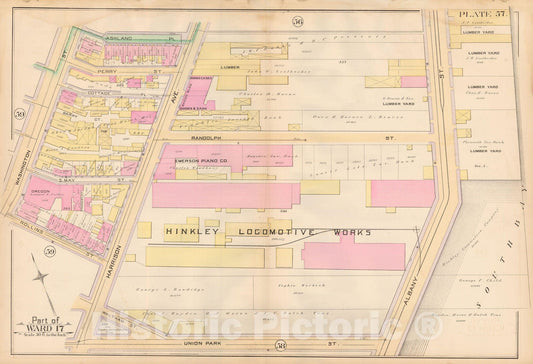 Historic Map : Atlas City of Boston, City Proper, Vol. 2, Boston 1888 Plate 057 , Vintage Wall Art