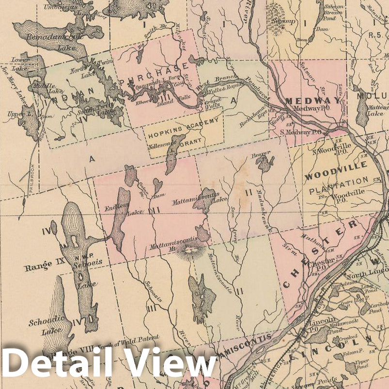 Historic Map : Atlas of Maine, Penobscot 1885 , Vintage Wall Art