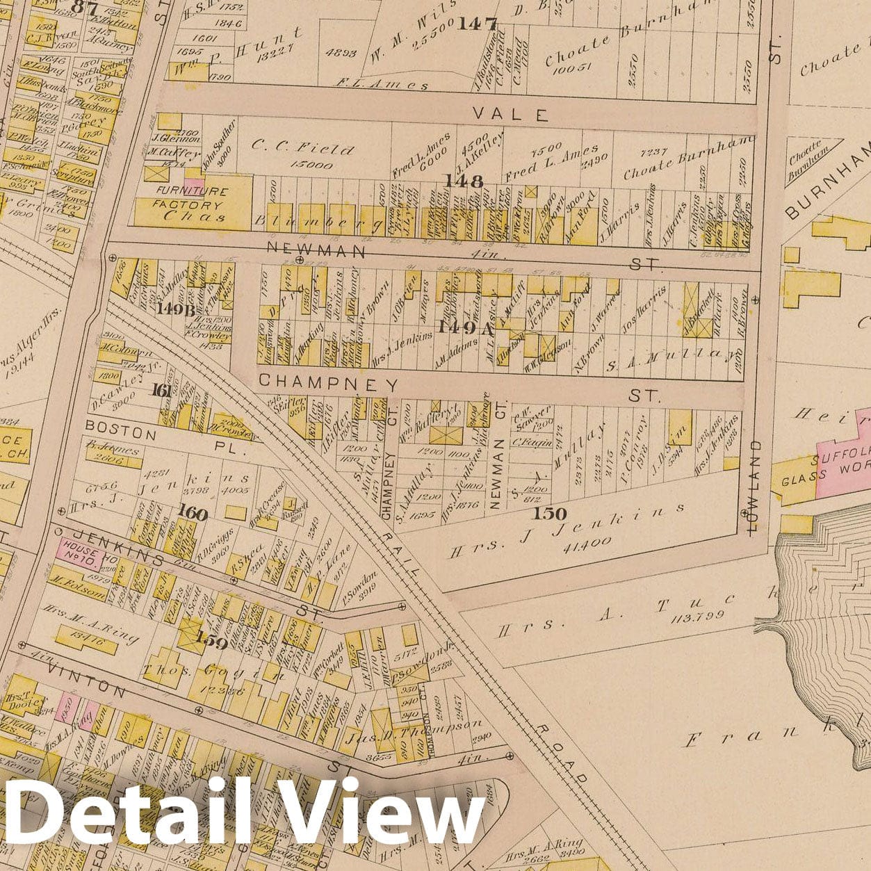 Historic Map : Atlas of South Boston, South Boston 1884 Plate E , Vintage Wall Art
