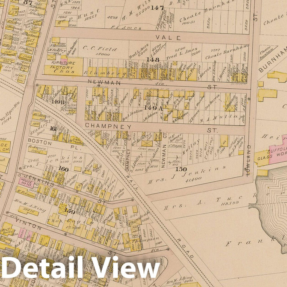 Historic Map : Atlas of South Boston, South Boston 1884 Plate E , Vintage Wall Art