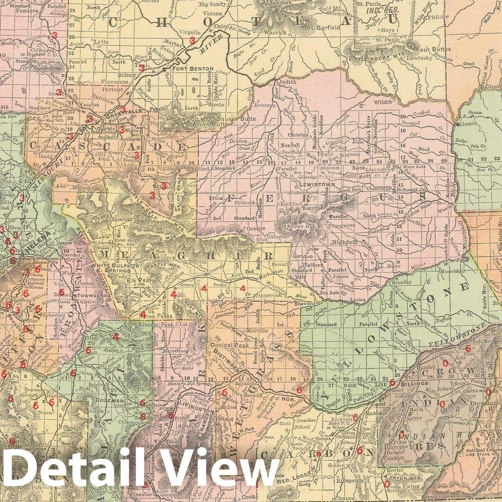 Historic Map : Montana 1903 , Rand McNally Business Atlas , Vintage Wall Art