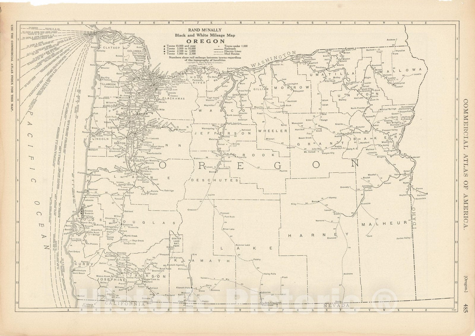 Historic Map : Oregon 1925 , Vintage Wall Art