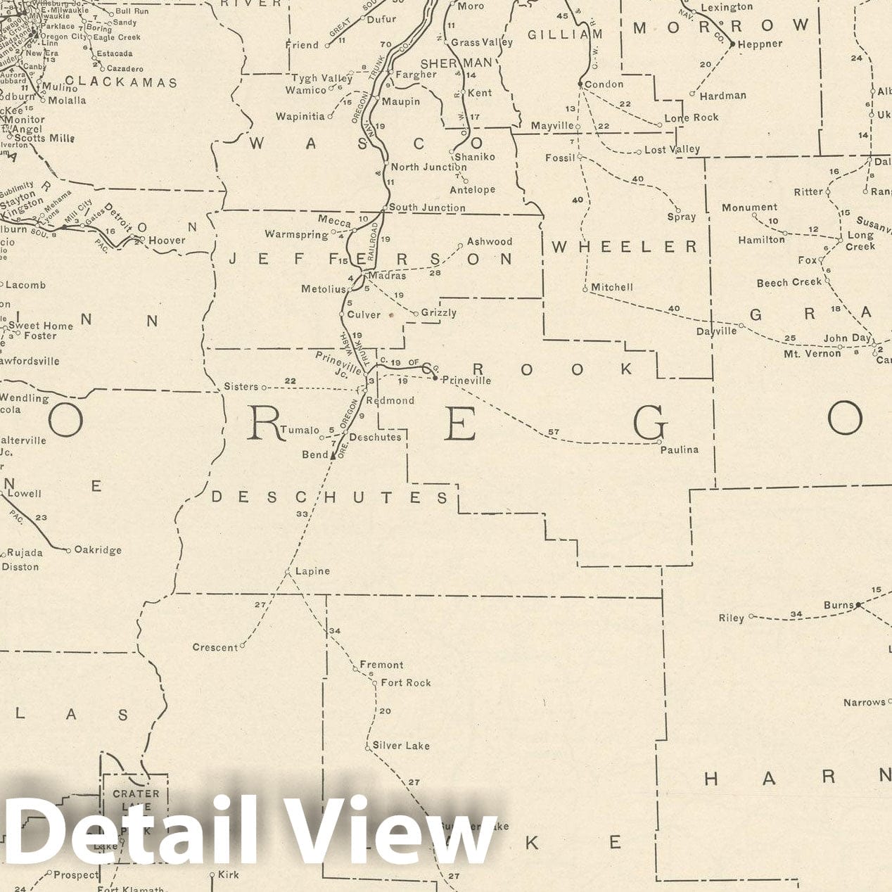 Historic Map : Oregon 1925 , Vintage Wall Art