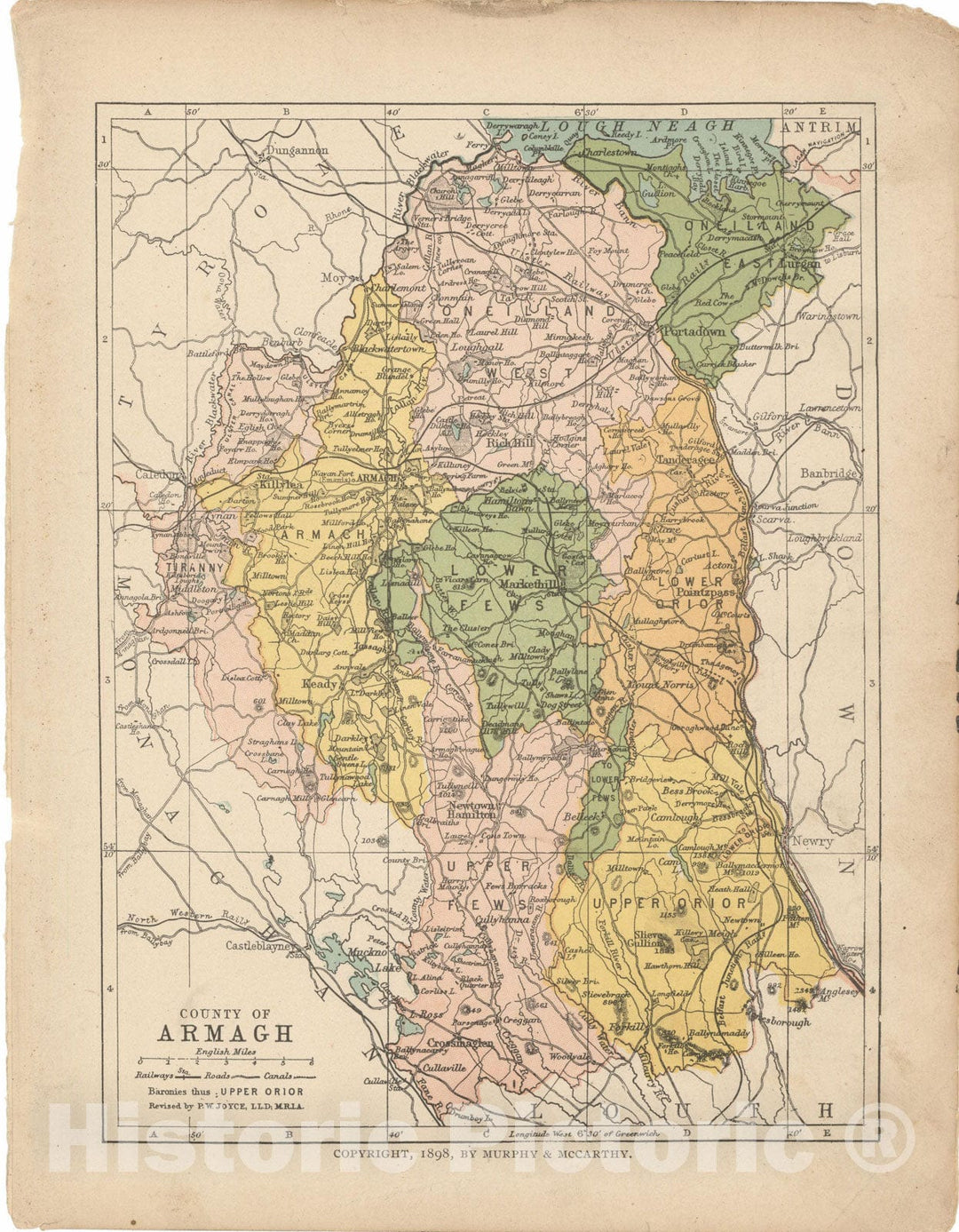 Historic Map : Irish County Maps, Armagh 1900 , Vintage Wall Art