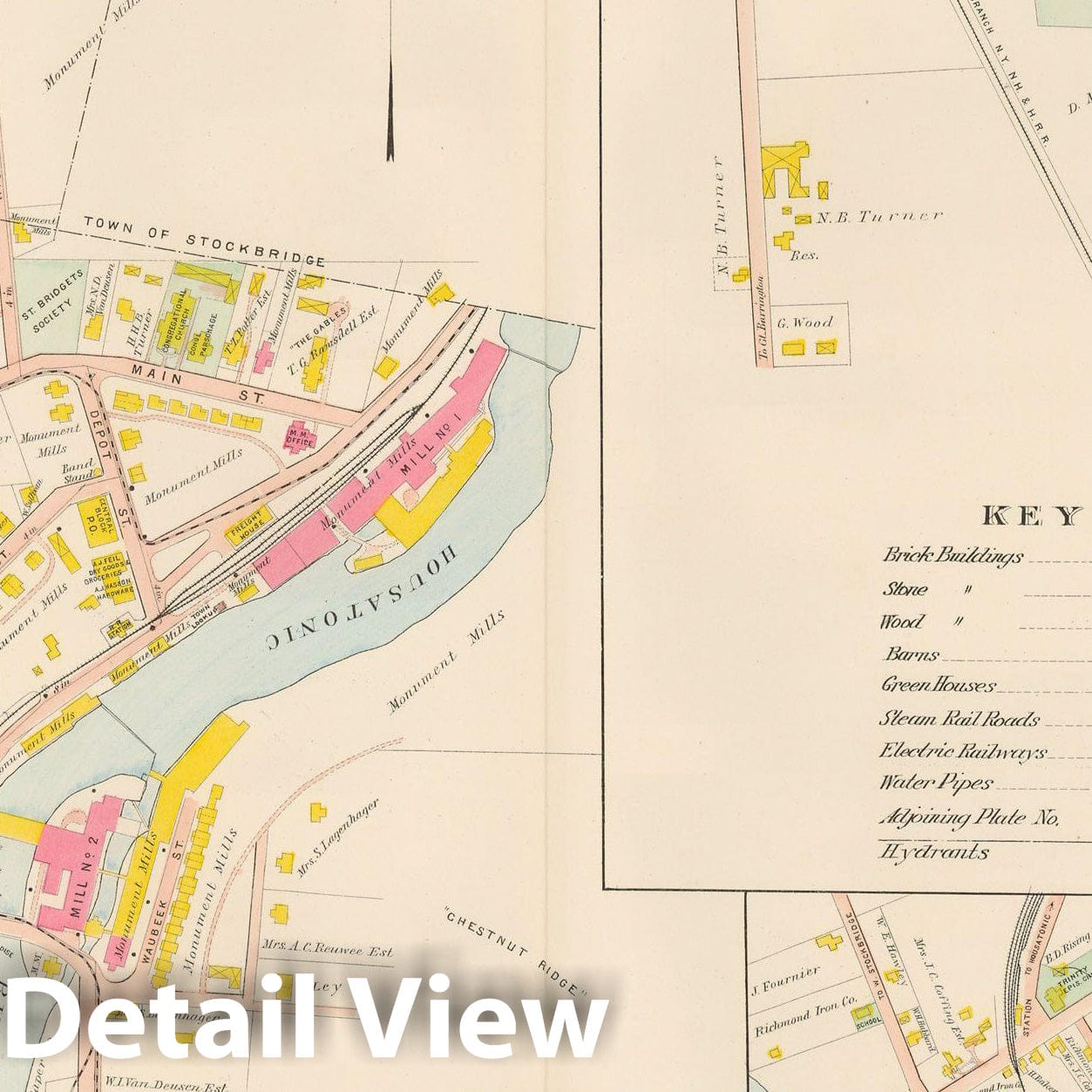 Historic Map : Atlas of Berkshire County Massachusetts, Great Barrington 1904 Plate 036 , Vintage Wall Art
