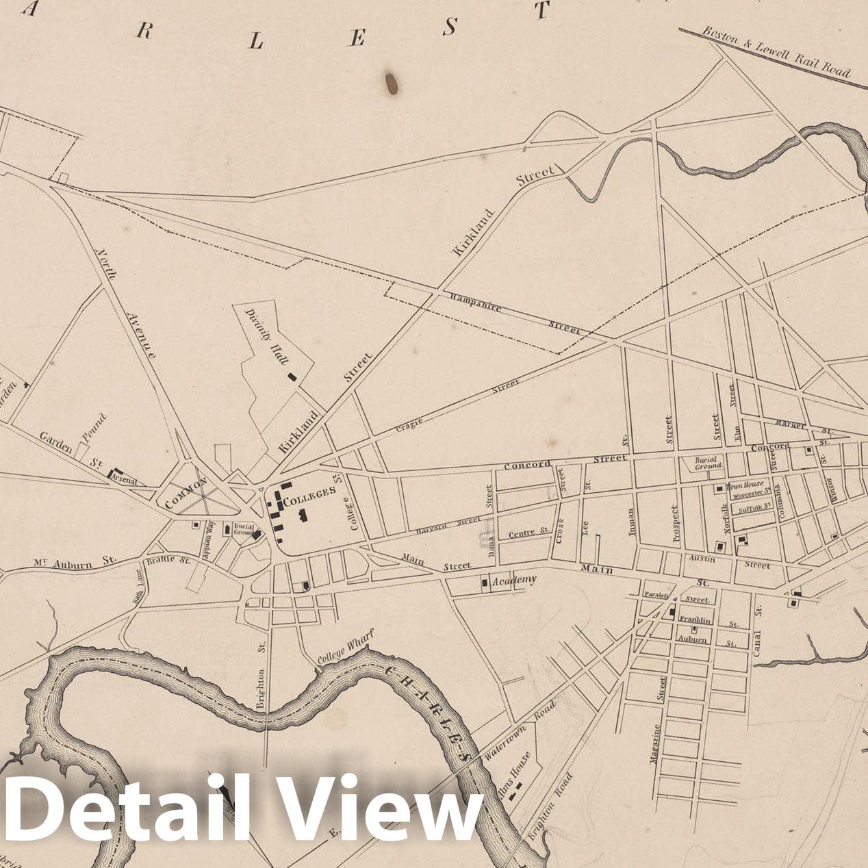 Historic Map : Cambridge 1838 , Vintage Wall Art