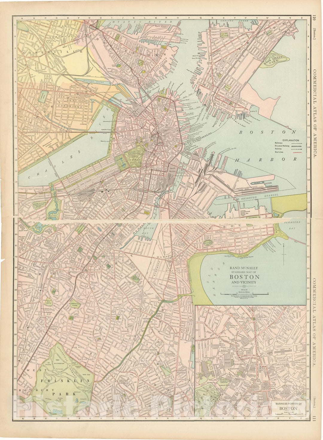 Historic Map : Commercial Atlas of America, 56th Edition, Boston 1925 , Vintage Wall Art