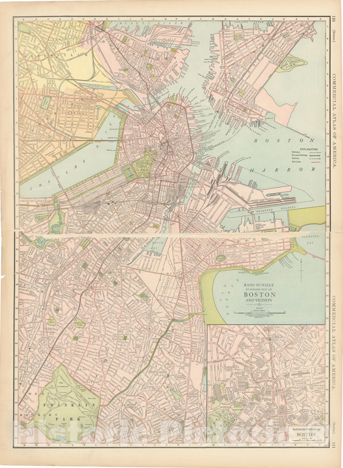 Historic Map : Commercial Atlas of America, 56th Edition, Boston 1925 , Vintage Wall Art