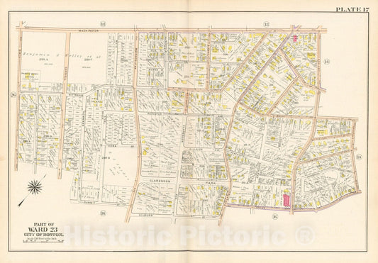 Historic Map : West Roxbury, Jamaica Plain & Roslindale, Roslindale 1905 Plate 017 , Vintage Wall Art