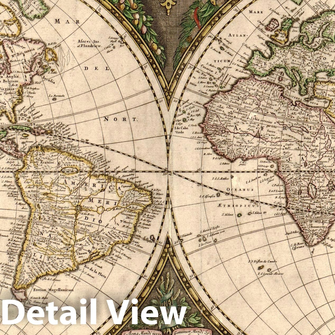 Historic Map : The World 1660 , Vintage Wall Art