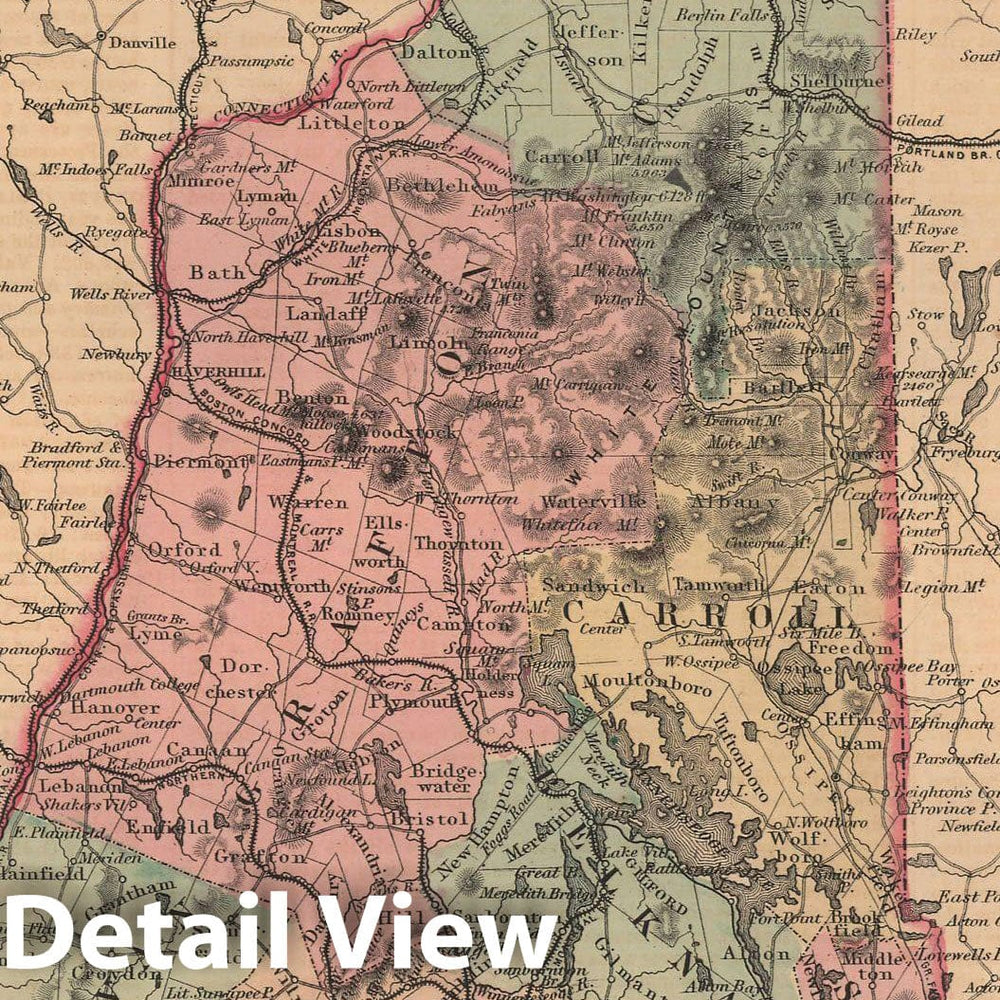 Historic Map : New Hampshire 1857 , General Atlas (Of The World) , Vintage Wall Art