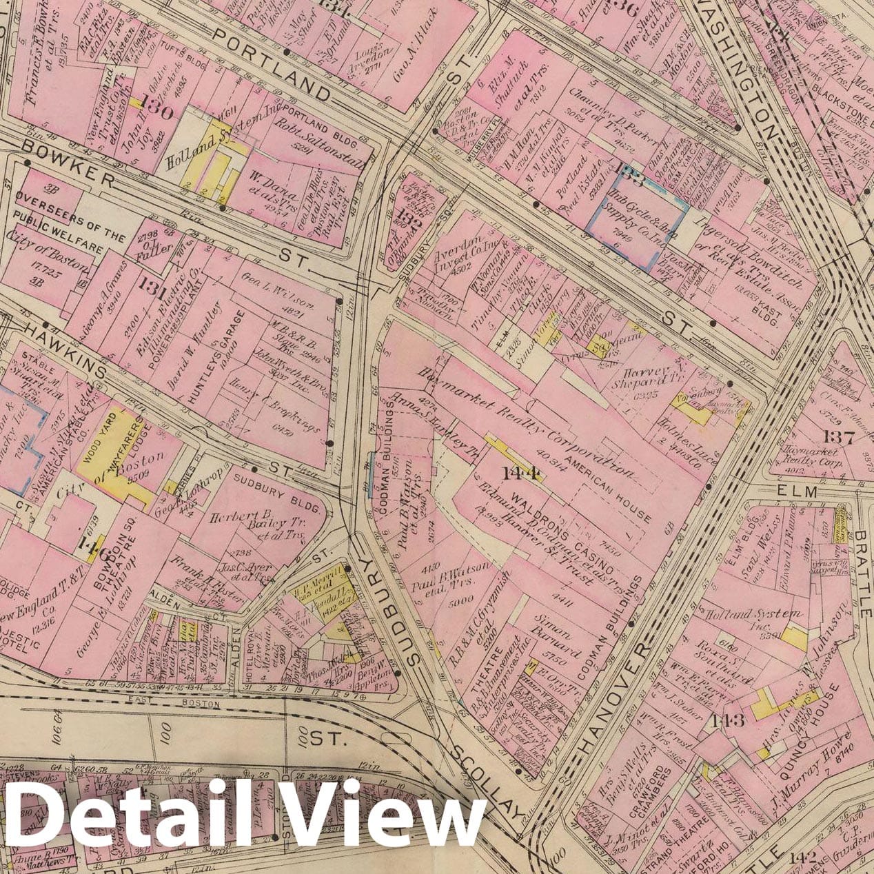 Historic Map : Atlas City of Boston: Boston Proper and Back Bay, Boston 1928 Plate 004 , Vintage Wall Art