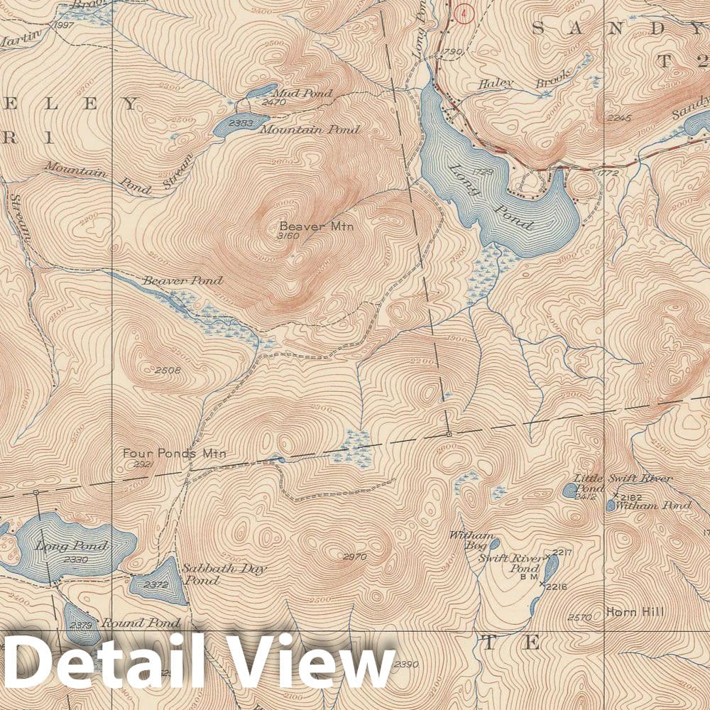 Historic Map : Rangeley, Rangeley 1950 Topographic Map , Vintage Wall Art