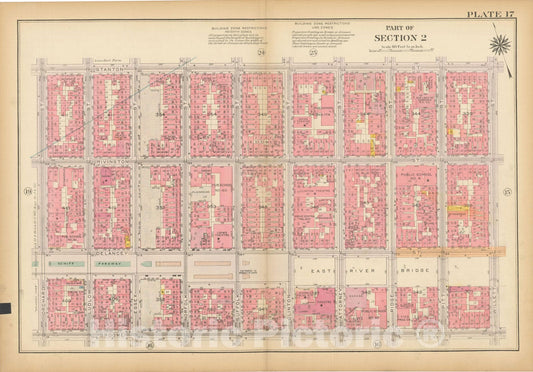 Historic Map : Atlas City of New York, Borough of Manhattan, Vol 1, Batery to 14th St 1922 - 1935 Plate 017 , Vintage Wall Art