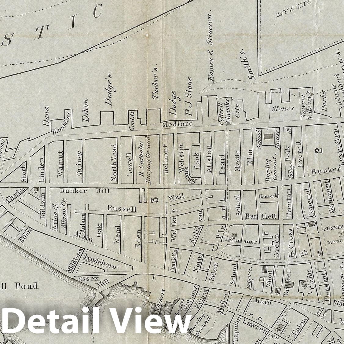 Historic Map : Charlestown 1860 , Vintage Wall Art