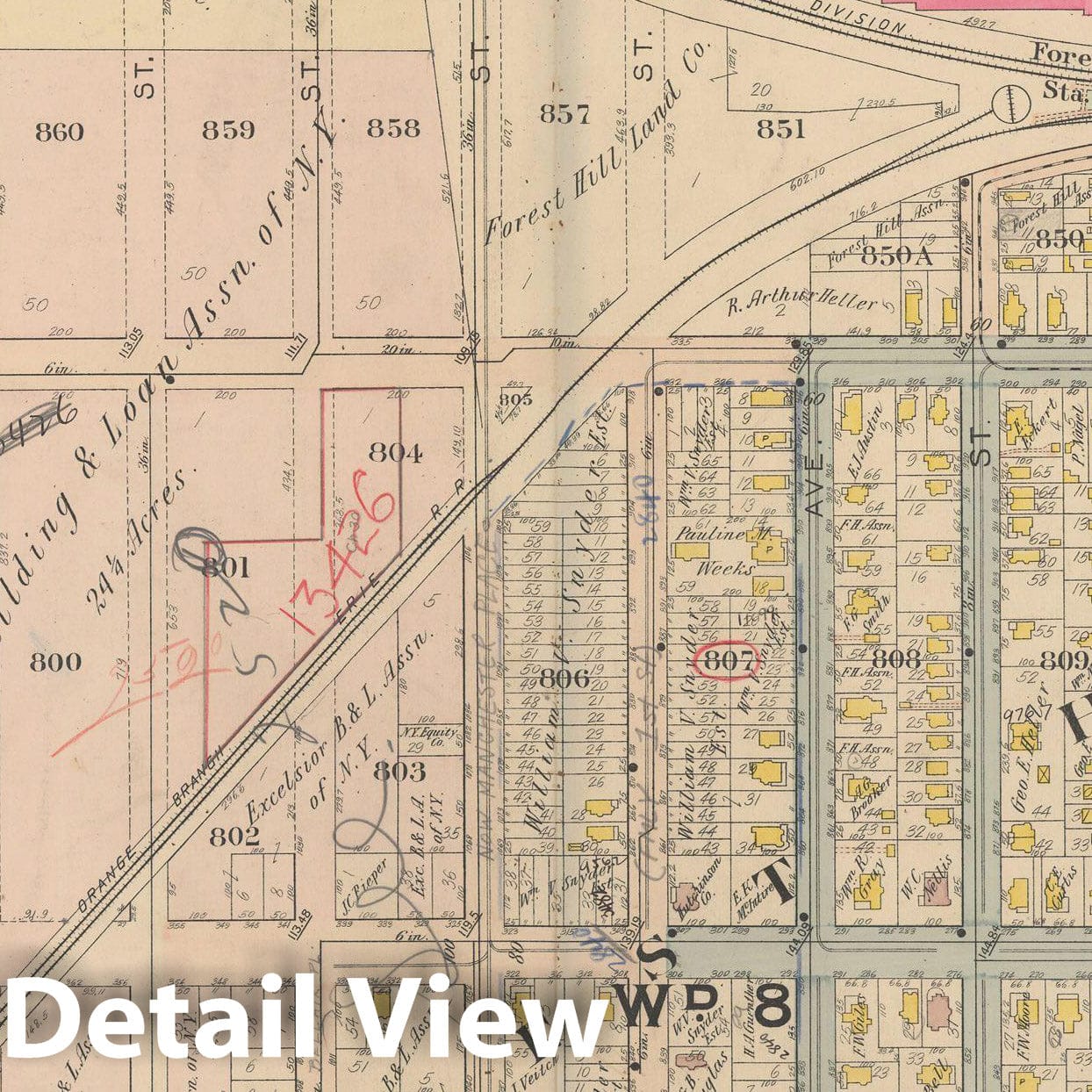 Historic Map : Atlas of Newark, Volume 1, Newark 1911 Plate 016 , Vintage Wall Art