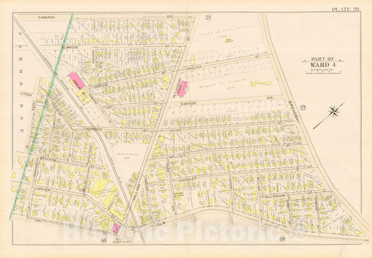 Historic Map : Atlas City of Somerville, Somerville 1895 Plate 020 , Vintage Wall Art