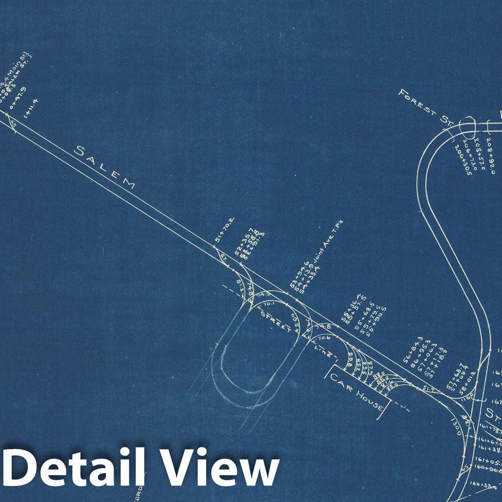 Historic Map : Boston Elevated Railway Track Plans, Medford & Somerville 1936 Plate 024 , Vintage Wall Art