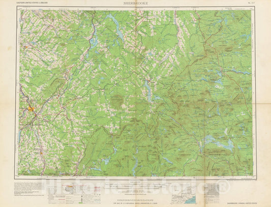 Historic Map : USGS 1:250,000 Topographic Maps, Sherbrooke 1966 , Vintage Wall Art