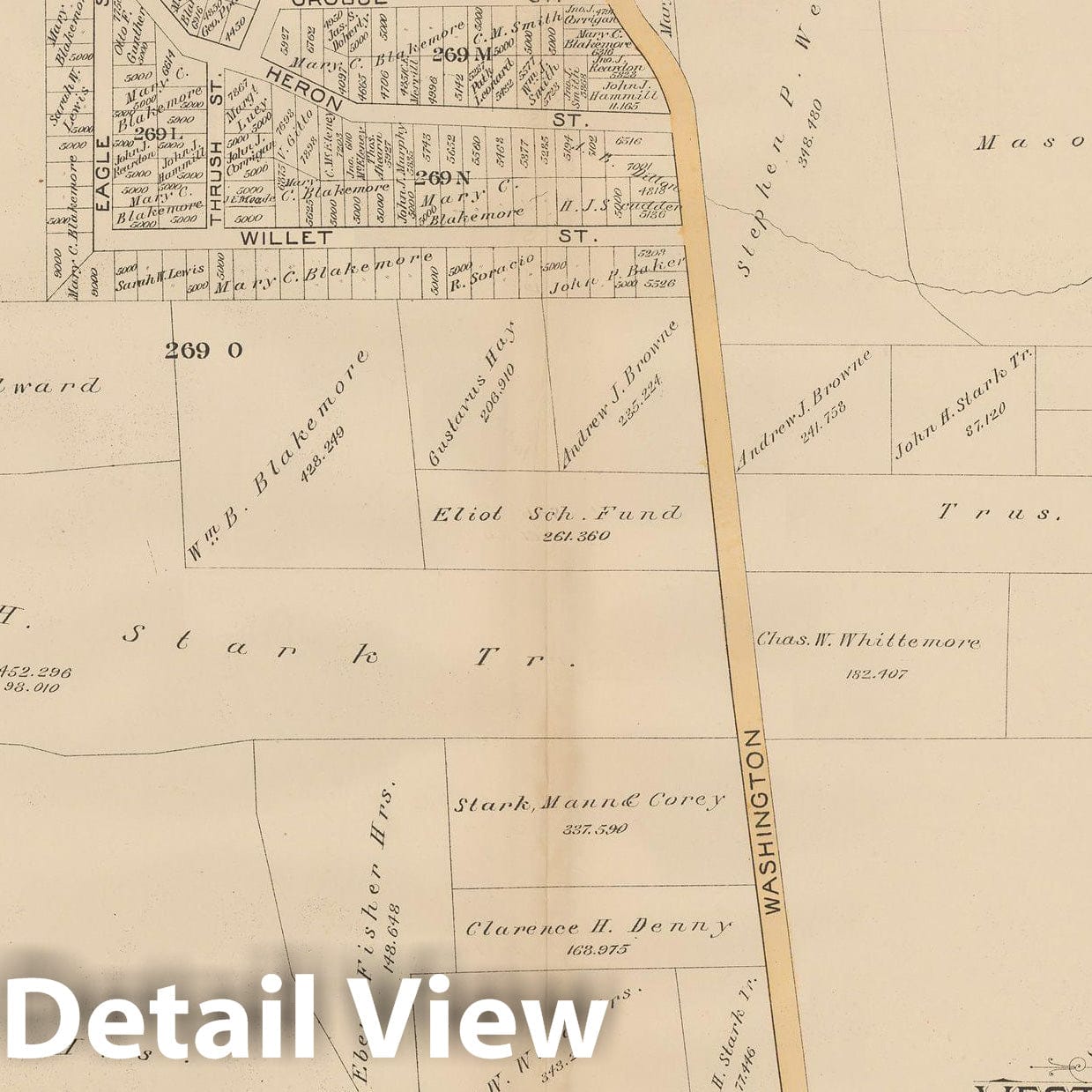 Historic Map : Atlas City of Boston, West Roxbury 1890 Plate 027 , Vintage Wall Art