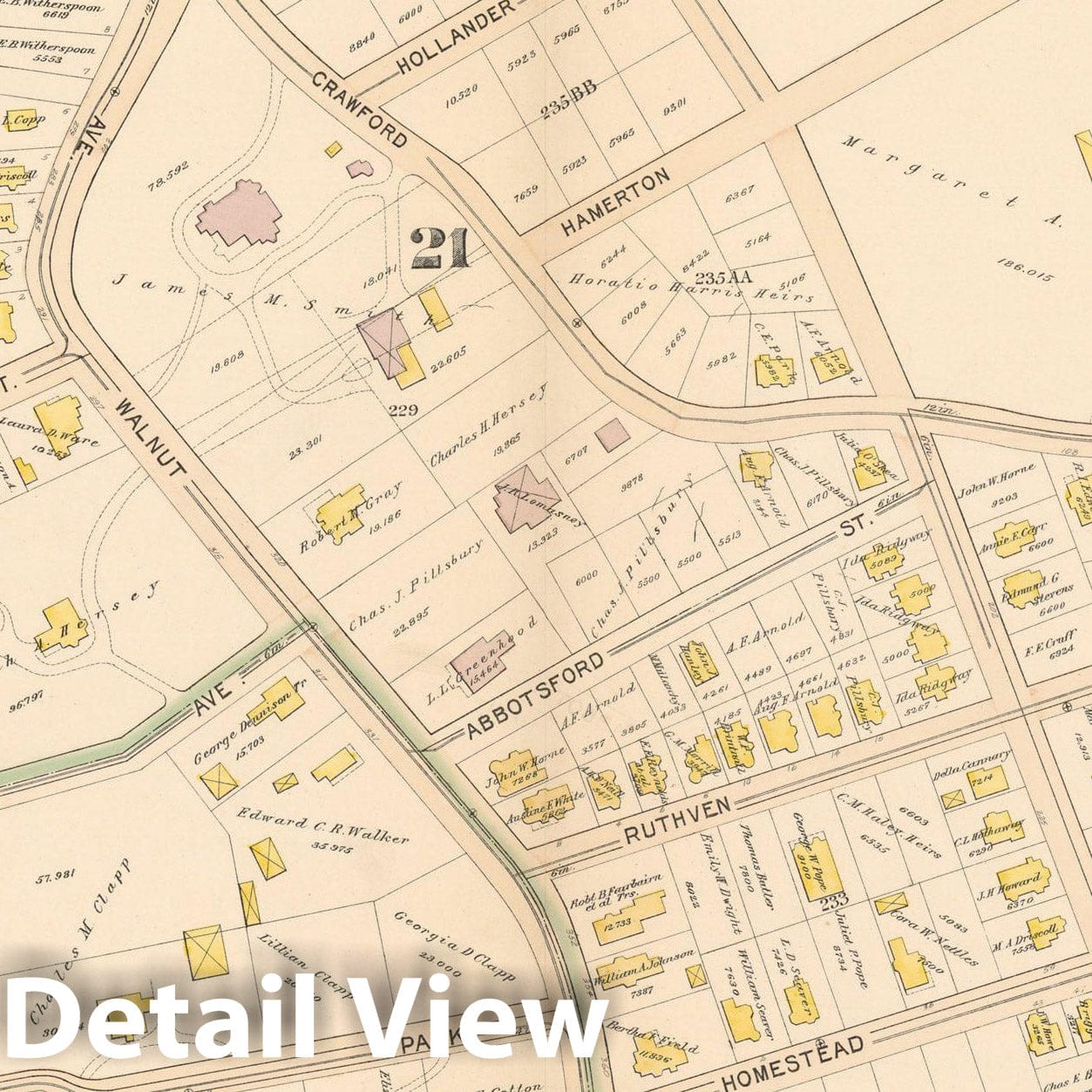 Historic Map : Atlas City of Boston Proper 1895 Plate 036 , Vintage Wall Art