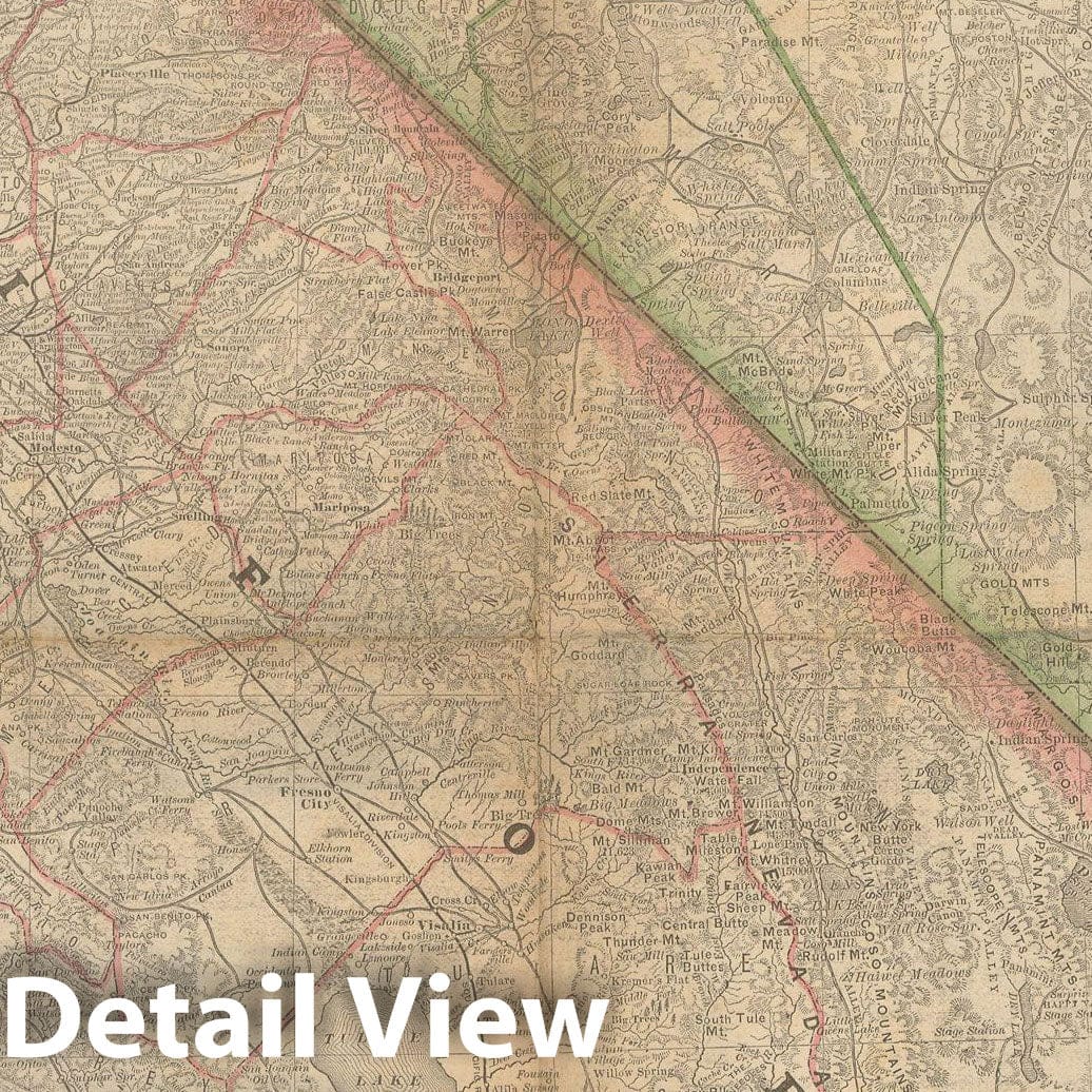Historic Map : California & Nevada 1877 , Business Atlas of the USA , Vintage Wall Art