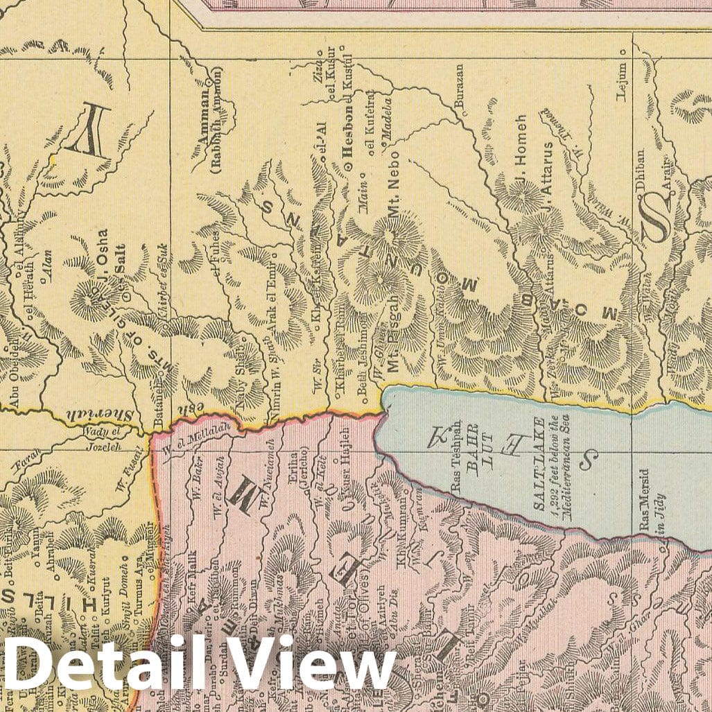 Historic Map : Palestine & Israel 1900 , Universal Atlas World , Vintage Wall Art