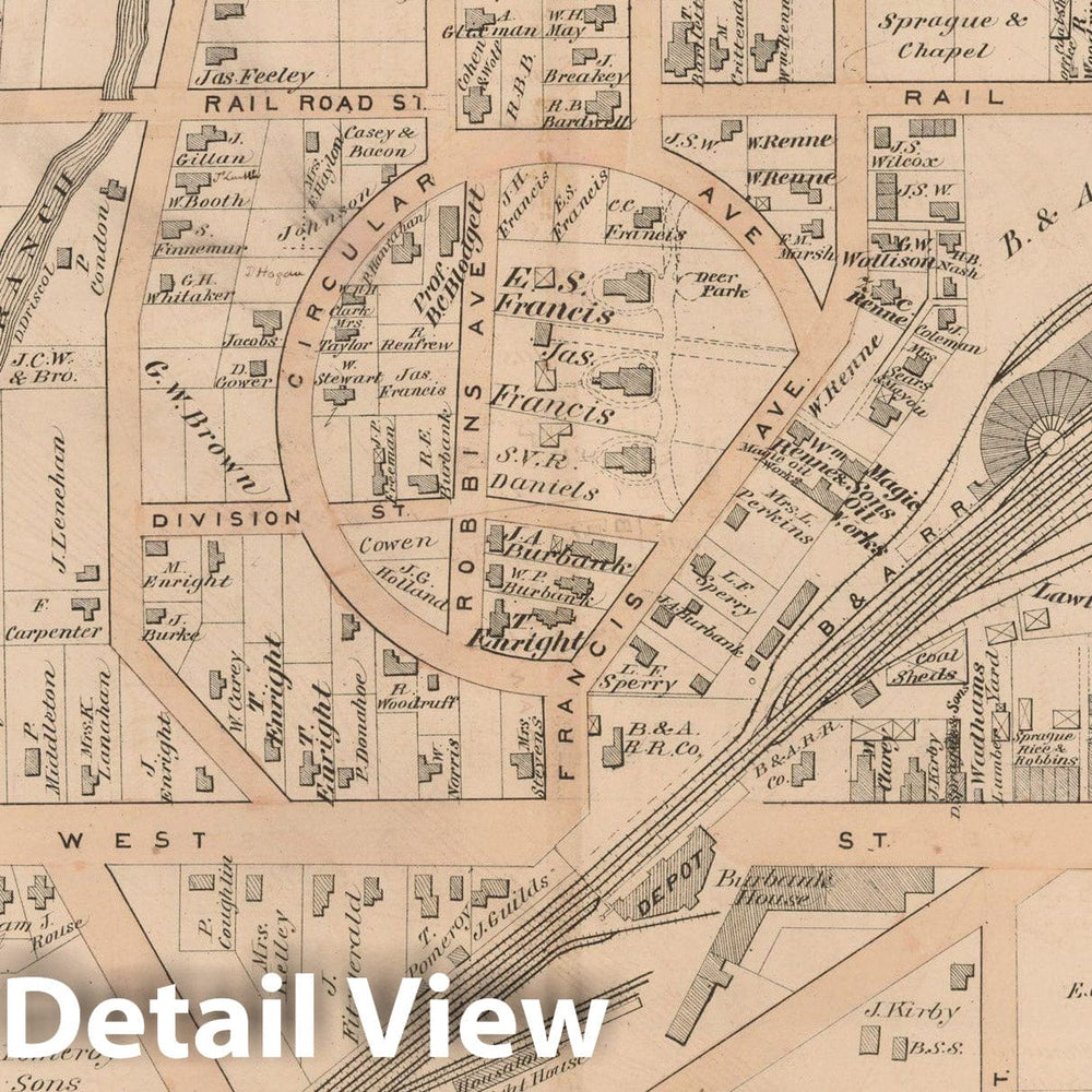 Historic Map : County Atlas of Berkshire County, Pittsfield 1876 , v5, Vintage Wall Art