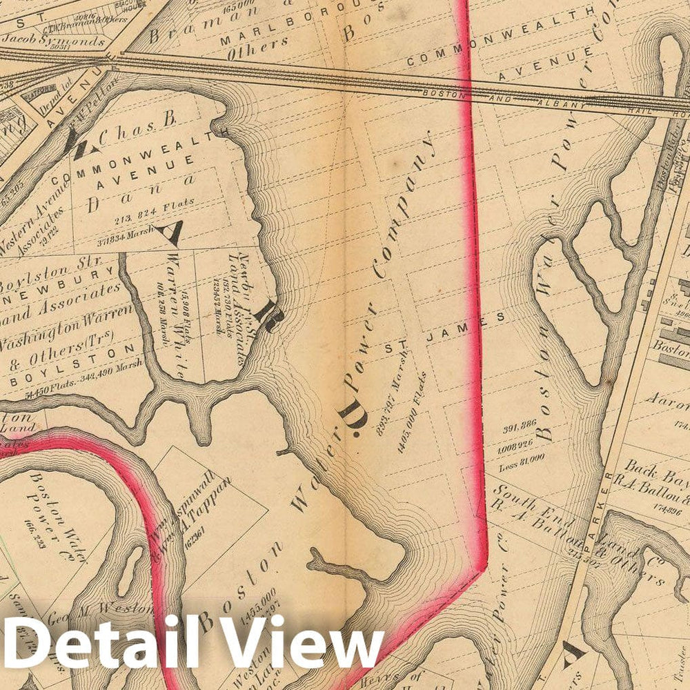 Historic Map : Atlas of County of Suffolk, MA Vol. 1 including Boston Proper, Boston 1874 Plate Z , Vintage Wall Art