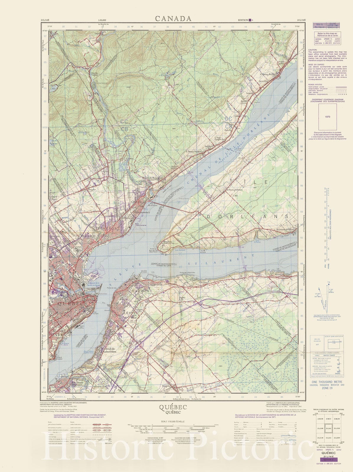 Historic Map : Canada National Topographic System, Quebec 1970 , Vintage Wall Art