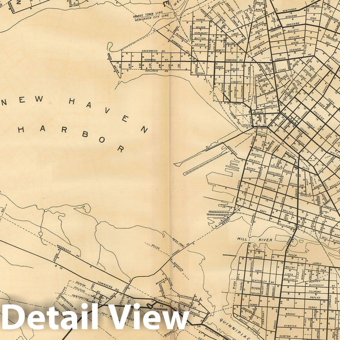 Historic Map : Atlas of New Haven Connecticut, New Haven 1911 Water System , Vintage Wall Art