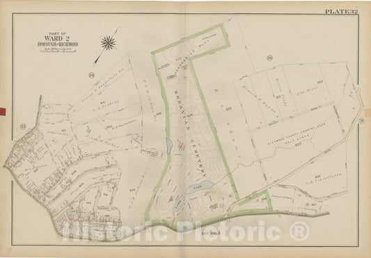 Historic Map : Atlas of Staten Island, Borough of Richmond, Vol 1, Staten Island 1917 Plate 032 , Vintage Wall Art