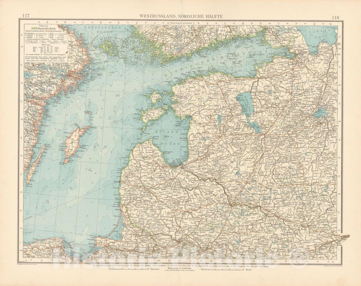 Historic Map : Russia 1899 , Andrees Allgemeiner Handatlas , v2, Vintage Wall Art
