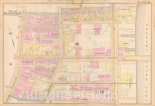 Historic Map : Atlas City of Boston, City Proper, Vol. 2, Boston 1888 Plate 056 , Vintage Wall Art