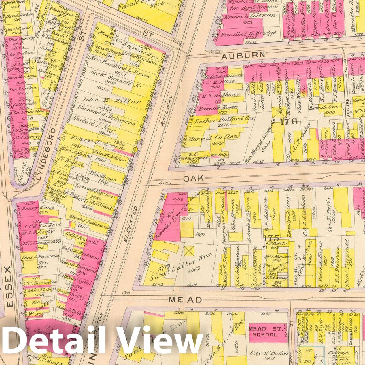 Historic Map : Atlas City of Boston: Charlestown and East Boston, Charlestown 1912 Plate 013 , Vintage Wall Art