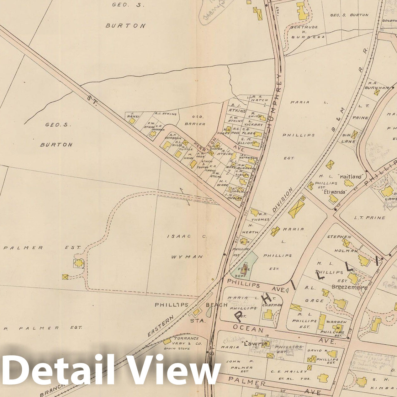 Historic Map : Atlas of Lynn, Swampscott and Saugus, Swampscott 1905 Plate 021 , Vintage Wall Art