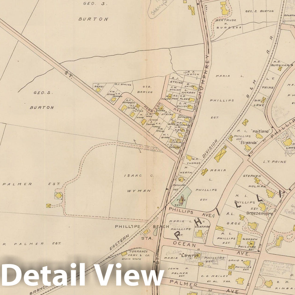 Historic Map : Atlas of Lynn, Swampscott and Saugus, Swampscott 1905 Plate 021 , Vintage Wall Art
