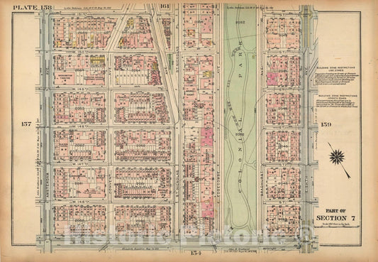 Historic Map : Land Book of the Borough of Manhattan, City of NY, Manhattan 1925 Plate 158 , Vintage Wall Art