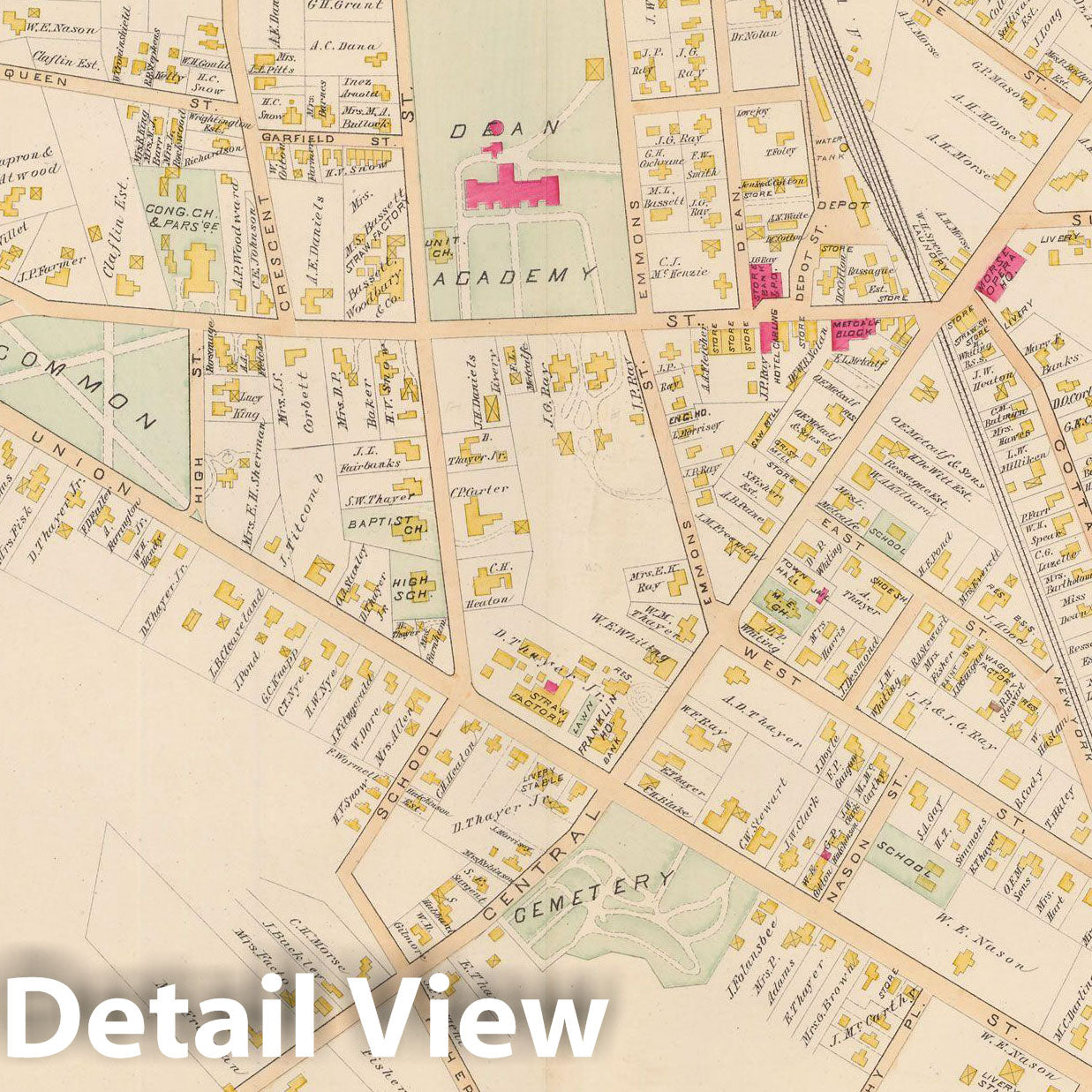 Historic Map : Atlas of Norfolk County, Bellingham & Franklin 1888 Plate 041 , Vintage Wall Art