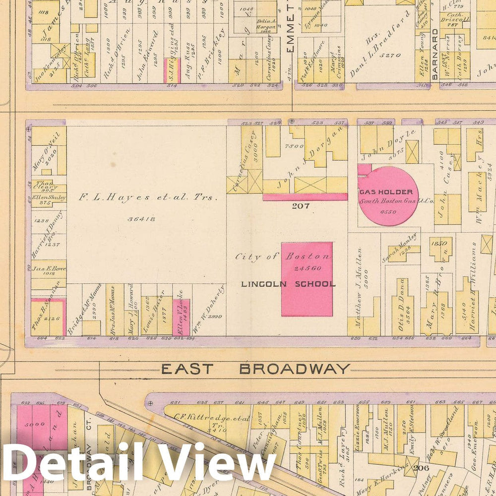 Historic Map : Atlas of South Boston, South Boston 1891 Plate 020 , Vintage Wall Art