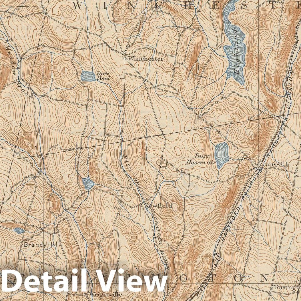 Historic Map : USGS 7.5 Minute Sheets and Quadrangles, Torrington & Winchester & Winsted 1942 Topographic Map , Vintage Wall Art