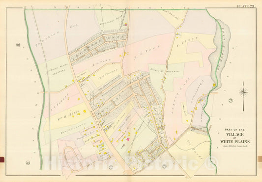 Historic Map : Westchester County, NY Volume 2, White Plains 1909 Plate 023 , Vintage Wall Art