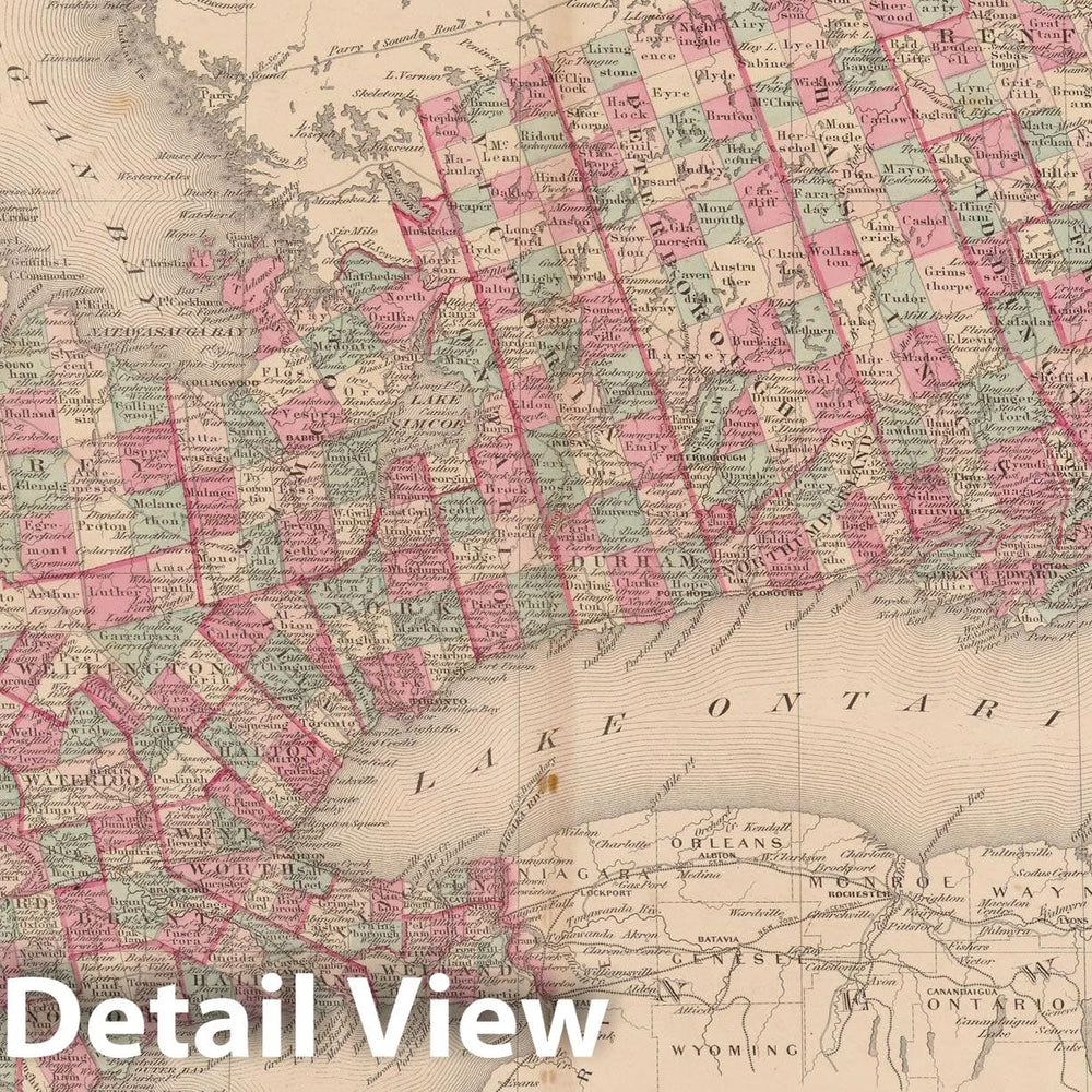 Historic Map : Family Atlas World, Ontario 1873 , Vintage Wall Art